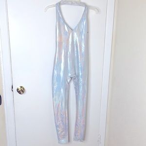 American Apparel Silver iridescent bodysuit